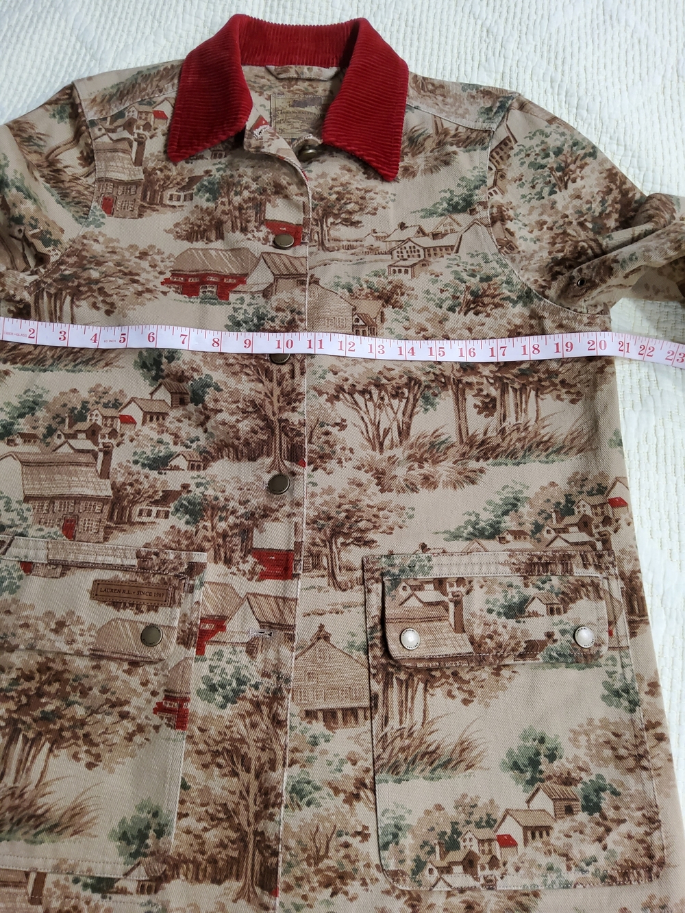 Lauren Ralph Lauren Vintage Printed Denim Jacket Size S - Picture 12 of 12